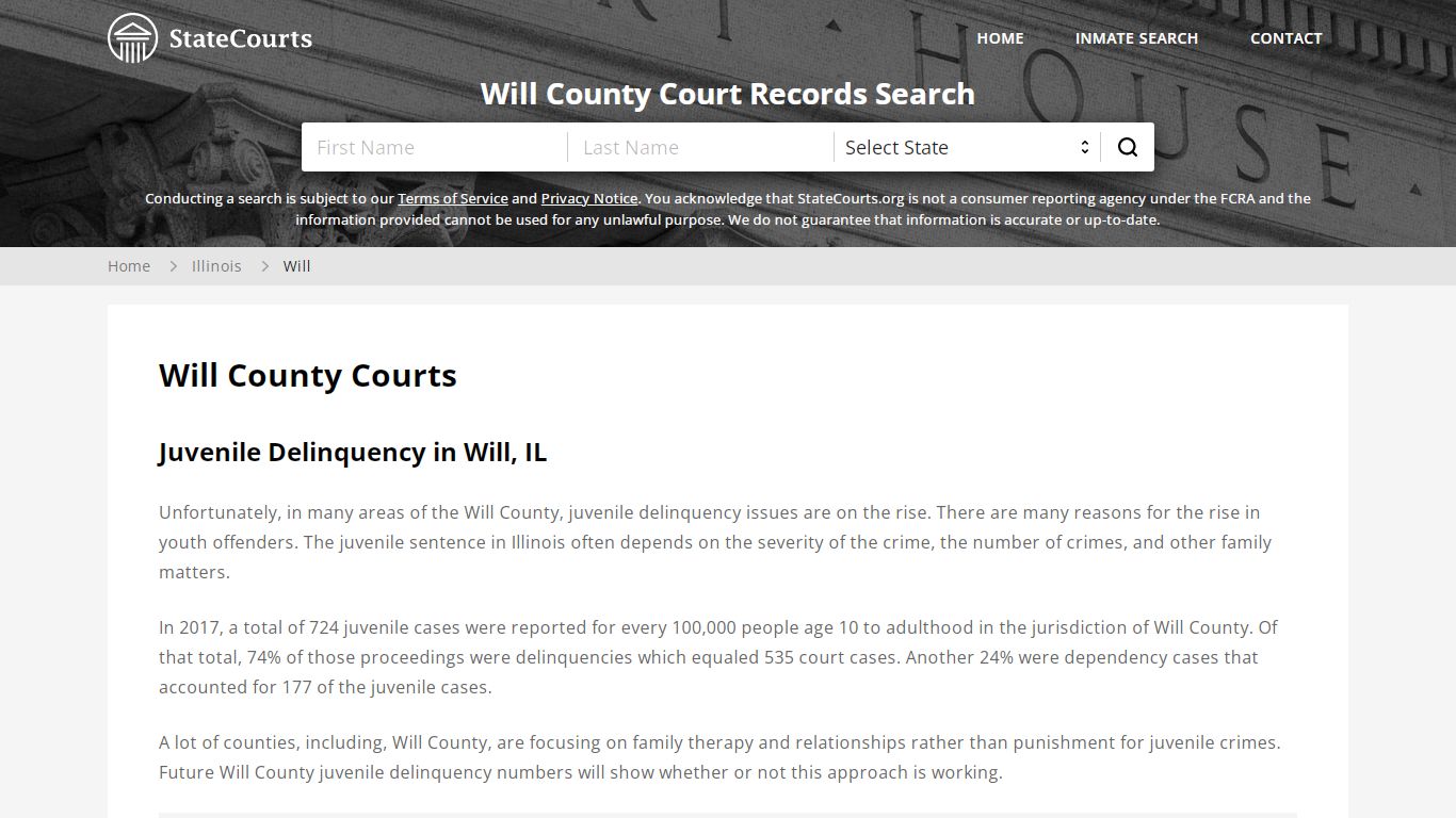 Will County, IL Courts - Records & Cases - StateCourts